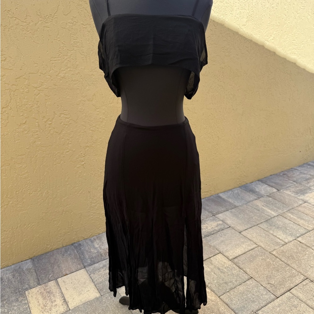 REFORMATION Black Gauzy Two-Piece Crop Top + Skirt Set Sz 2 $298 - Picture 2 of 12